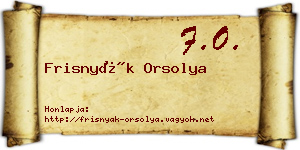 Frisnyák Orsolya névjegykártya